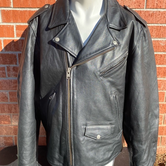 Polo Ralph Lauren Leather Jacket Embroidered Big Logo Xl black - Picture 3 of 8